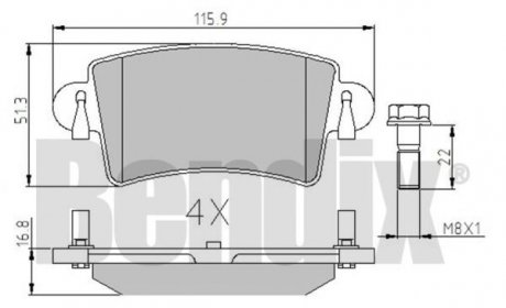 КОЛОДКИ ТОРМОЗНЫЕ RENAULT MASTER 98> ЗАД Bendix 510369