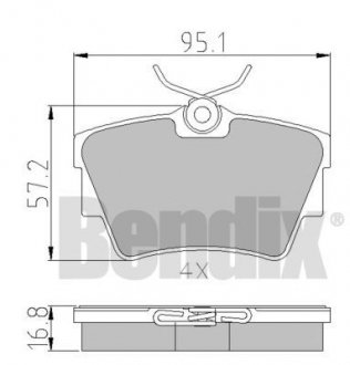 КОЛОДКИ ТОРМОЗНЫЕ RENAULT TRAFIC 01> ЗАД Bendix 510404