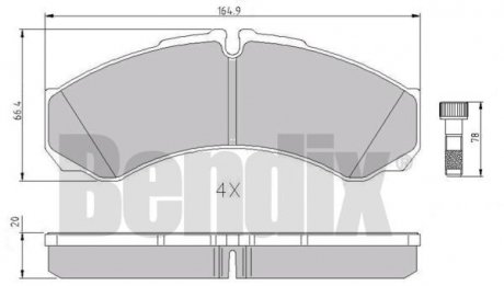 Колодки гальмові IVECO DAILY 90> ПЕРЕД/ЗАД БЕЗ ДАТЧИКА Bendix 510641