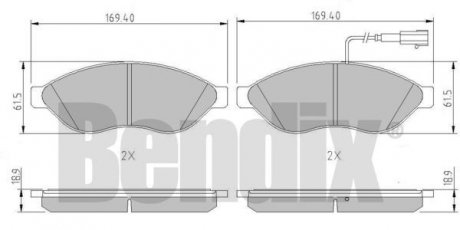 КОЛОДКИ ТОРМОЗНЫЕ FIAT DUCATO 06> ПЕРЕД 2-ДАТЧИКА Bendix 511144