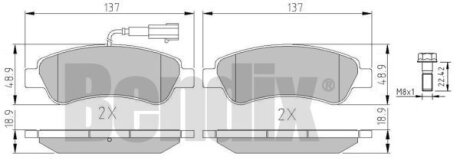 КОЛОДКИ ТОРМОЗНЫЕ FIAT DUCATO 14> ЗАД 2-ДАТЧИКА Bendix 511235