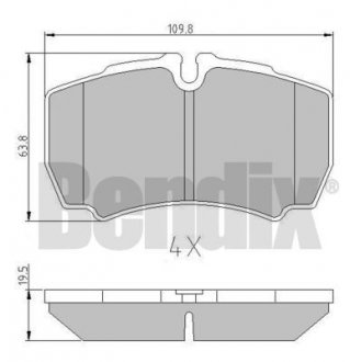 Колодки гальмові IVECO DAILY 00> ЗАД БЕЗ ДАТЧИКА Bendix 511269