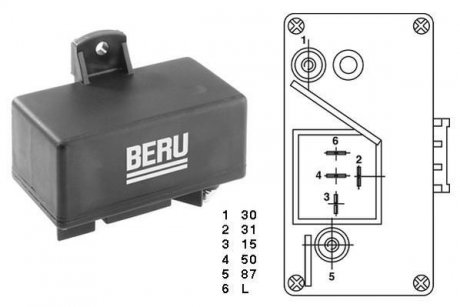 Реле свічок розжарювання Renault 21/Master/Trafic 2.1-2.5D 86-96 BERU GR066
