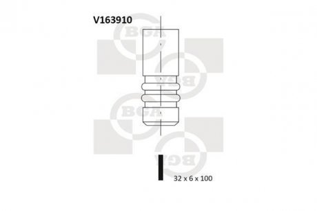 Клапан впускной BGA V163910 (фото 1)
