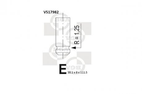 Клапан впускной BGA V517982 (фото 1)