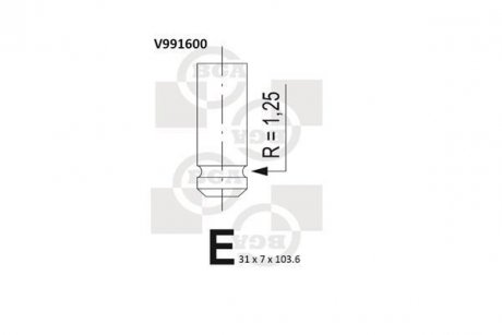 Клапан випускний Daewoo Lanos/Sens 97-05 BGA V991600