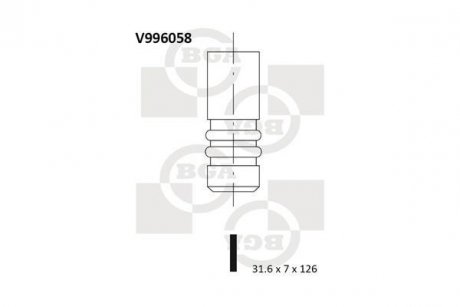 Клапан двигателя BGA V996058 (фото 1)