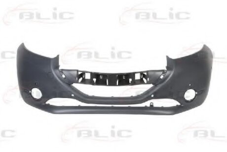 Бампер (передн, не грунтований, з отворами для парктроніка, під фарбування) PEUGEOT 208 I 03.12-06.15 BLIC 5510005509901P