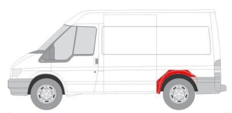 Ремонтна частина крила задн Лів (коротка модель) FORD TRANSIT V, TRANSIT V FL 01.00-08.13 BLIC 6504032509591P