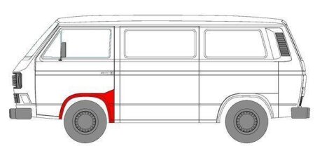 Ремонтна частина крила передн Лів (арка колісна) VW TRANSPORTER T3 05.79-07.92 BLIC 6504039557331P (фото 1)