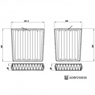 Фільтр салону вугільний BLUE PRINT ADBP250036