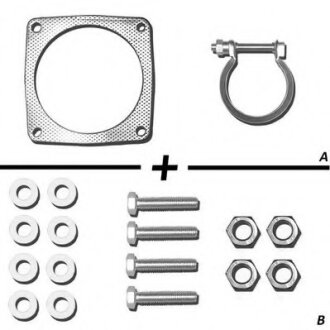 Монтажний елемент випускної системи (монтажний комплект) підходить до BM11004 BM11004P CITROEN C4, C4 GRAND PICASSO I, C4 I, C4 PICASSO I PEUGEOT 307, 307/KOMBI 2.0D 10.03-12.13 BM CATALYSTS FK11004 (фото 1)