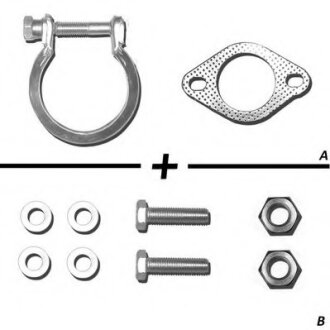 Монтажний елемент випускної системи (монтажний комплект) підходить до BM11005H BM11005HP VOLVO C30, S40 II, S80 II, V50, V70 III FORD C-MAX, FOCUS C-MAX, FOCUS II MAZDA 3 1.6D 10.03-05.13 BM CATALYSTS FK11005 (фото 1)