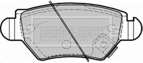 Комплект гальмівних колодок, дискове гальмо BORG & BECK BBP1687 (фото 1)