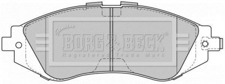 Комплект гальмівних колодок, дискове гальмо BORG & BECK BBP1881