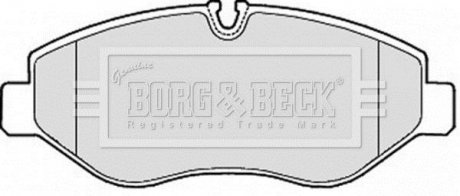 Комплект гальмівних колодок, дискове гальмо BORG & BECK BBP1974