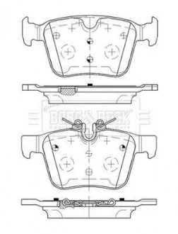 Гальмівні колодки (набір) BORG & BECK BBP2516