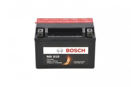 Мотоциклетна акумуляторна батарея AGM 12V 8 А*ч 135А - кратн. 4 шт BOSCH 0092M60100 (фото 1)
