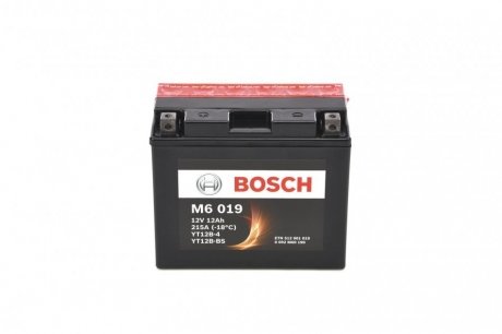 Мотоциклетна акумуляторна батарея AGM 12V 12 А*ч 215А - кратн. 4 шт BOSCH 0092M60190 (фото 1)
