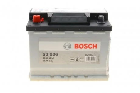 Автомобільний акумулятор S3 56Ah 480A L+ BOSCH 0 092 S30 060