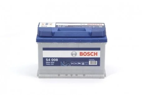 Аккумулятор S4 12В/74Ач/680А (R+) (278х175х190) BOSCH 0 092 S40 080
