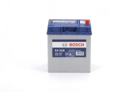 АКБ Asia Silver S4 018 (-/+) (тонкі клеми) 40Ah/330A 187x127x227 BOSCH 0 092 S40 180