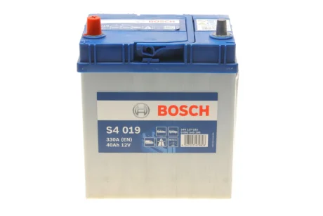 Акумулятор 40Ah-12v (S4019) (187x127x227),L,EN330 (Азія) тонк.клеми BOSCH 0 092 S40 190