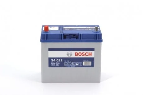 Акумулятор 45Ah-12v (S4022) (238x129x227),L,EN330 (Азія) тонк.клеми BOSCH 0092S40220
