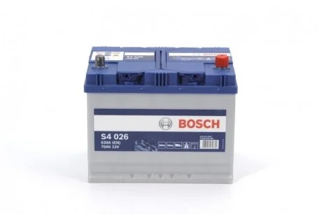 Акумулятор 70Ah-12v (S4026) (261x175x220),R,EN630(Азія) BOSCH 0 092 S40 260