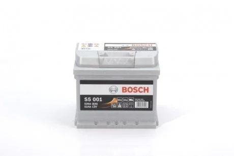 Акумулятор S5 12В/52Ач/520А (R+) (207х175х175) BOSCH 0 092 S50 010