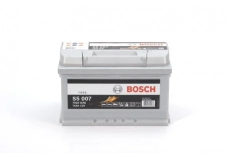 Акумулятор S5 12В/74Ач/750А (R+) (278х175х175) BOSCH 0 092 S50 070