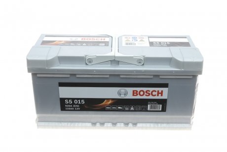 Аккумулятор S5 12В/110Ач/920А (R+) (393х175х190) BOSCH 0 092 S50 150