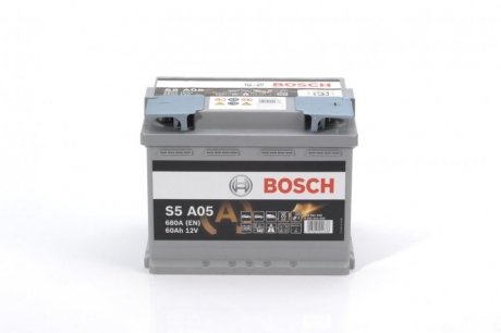 Акумулятор S5A 12В/60Ач/680А (R+) (242х175х190) BOSCH 0 092 S5A 050