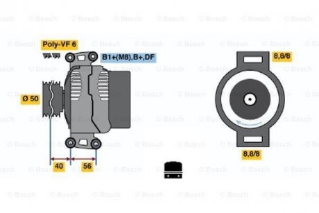 Генератор BOSCH 0 124 615 018 (фото 1)