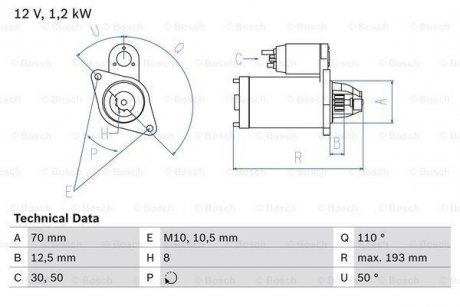 Стартер BOSCH 0986017661 (фото 1)