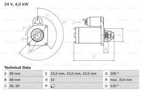 Стартер BOSCH 0986022400 (фото 1)