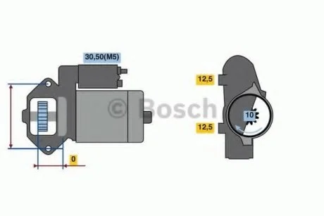 Стартер (12В, 1,3кВт, відновлений) CITROEN C5 I, C5 II, C5 III, C6, C8, LANCIA PHEDRA, PEUGEOT 406, 407, 607, 807, RENAULT AVANTIME, CLIO II, LAGUNA I, LAGUNA II 2.0D/2.9/3.0 03.97- BOSCH 0986023480