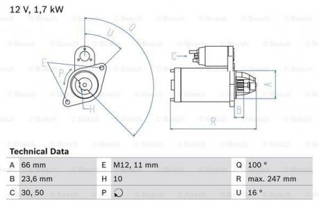 Стартер BOSCH 0 986 024 030