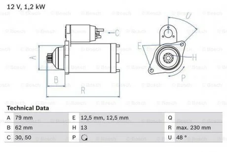 Стартер BOSCH 0986029120