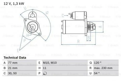 Стартер BOSCH 0986029130