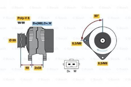 Генератор BOSCH 0986040330