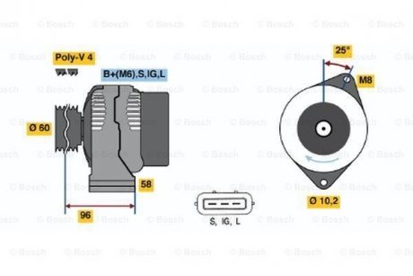 Генератор BOSCH 0986040461