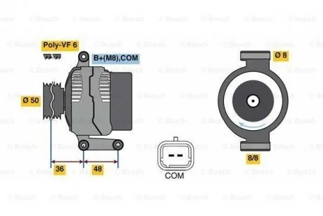 Генератор BOSCH 0986048740