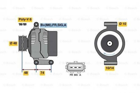 Генератор BOSCH 0986049980 (фото 1)