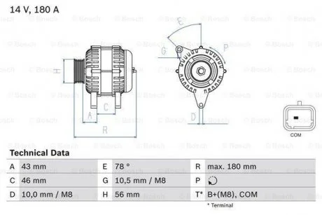 Генератор BOSCH 0986082510