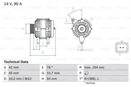 Генератор BOSCH 0 986 082 810 (фото 1)