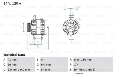 Генератор BOSCH 0 986 083 250 (фото 1)