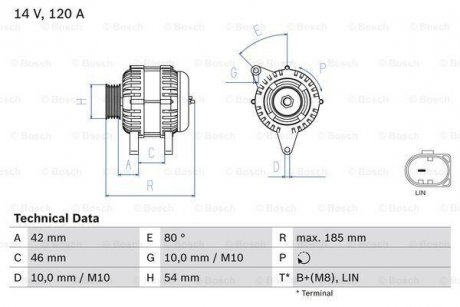 Генератор BOSCH 0986083260 (фото 1)