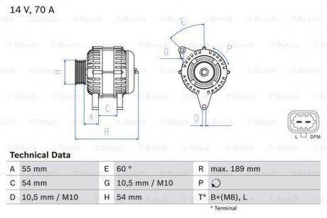 Генератор BOSCH 0 986 083 580 (фото 1)