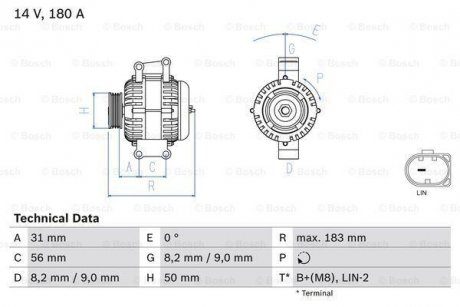 Генератор BOSCH 0 986 083 670 (фото 1)